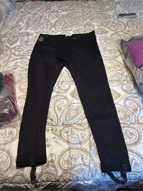 Black Men's Thermal Long Johns with Stirrup Tabs